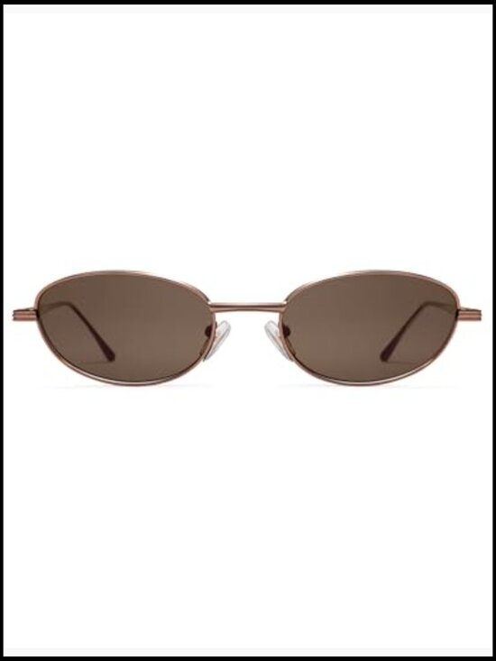 Retro Oval Sunglasses with Metal Frame and UV Protection main image 7